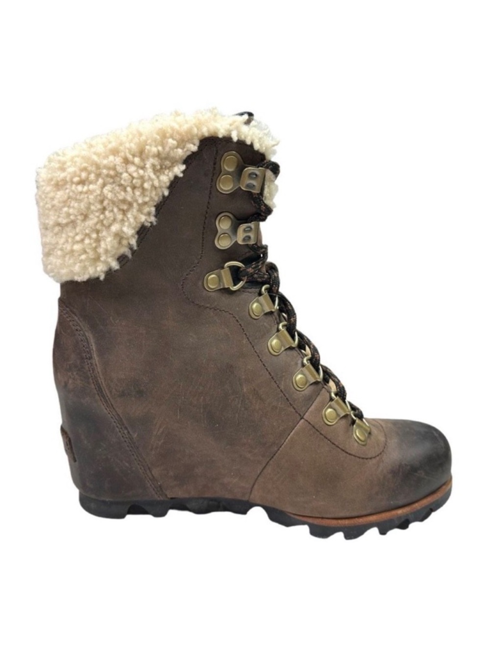 SOREL Conquest Wedge Shearling Booties - Size 6